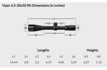 Image of Vortex Viper PA 6.5-20x50mm Rifle Scope, 30mm Tube, Second Focal Plane, Black, Hard Anodized, Non-Illuminated Dead-Hold BDC Reticle, MOA Adjustment, VPR-M-06BDC