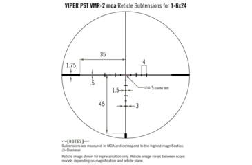 Image of Vortex Viper PST Gen II Rifle Scope, 1-6x24mm, 30mm Tube, SFP, VMR-2 MOA Reticle, Black, PST-1605