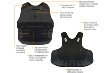 Image of WarBird Ghost Hawk Concealable Armor System with Hoss Level IIIA Ballistics, Navy, Medium/Regular, BUSLH3AMRGHN