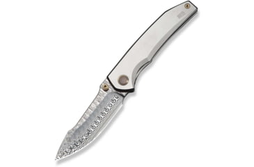 Image of We Knife Co Ltd Ryson Thumb Stud Knife Gray Titanium Handle 3.33inch Hugin Damasteel Blade