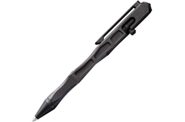 Image of We Knife Co Ltd Tiium Pen, 5in Overall, Black Stonewash Finish, Bolt Action, Black Ink, Glass Breaker, Pocket Clip, Black Hardside Storage Case, Titanium Construction, TP03C