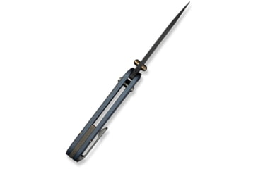 Image of We Knife Co Ltd Weknife Bougie Banter Thumb Stud &amp; Crossbar Lock Knife Upscale Art Deco Styling On Blue Titanium Handle 2.91inch Black Stonewashed Cpm S45vn Blade We24009-1 - WE24009-1