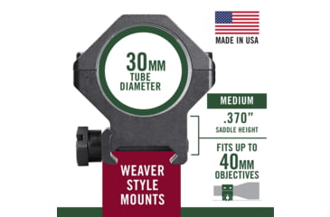 Image of Weaver 30mm Tactical Rings, Medium, Matte 48356