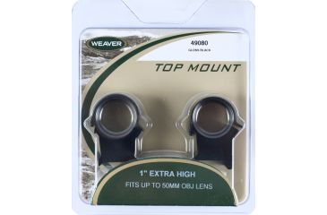 Image of Weaver Detachable Top Mount Rifle Scope Rings, Matte Black, X-High 49080