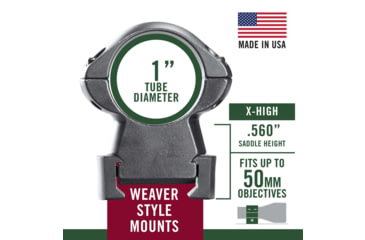 Image of Weaver Windage Adjustable Rings, Medium, Matte, 7/8in Cross Slot 49318