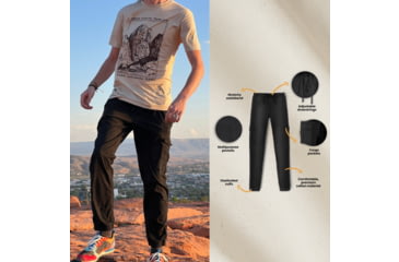 Image of White Duck Cargo Stretch Jogger Pants - Mens, Black, Large, WD-JPC-BL-03