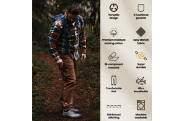 Image of White Duck Cargo Stretch Jogger Pants - Mens, Caramel, Large, WD-JPC-CA-03