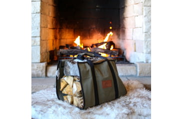 Image of White Duck Firewood Log Carriers, Rectangle Shape, Olive, 39inx18in, FBA-CLR-3408