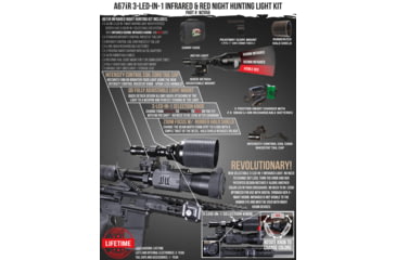 Image of Wicked Hunting Lights A67iR 3-LED-In-1 Night Hunting Light Kit, 850nm Infrared, 940nm Infrared, Red, W2056