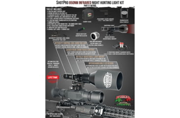 Image of Wicked Hunting Lights ShotPro Ultra-Max LED Extreme Range Night Hunting Light Kit, 850nm Infrared, W2095
