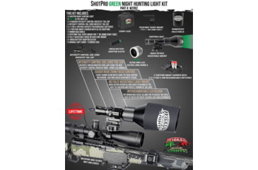 Image of Wicked Hunting Lights ShotPro Ultra-Max LED Extreme Range Night Hunting Light Kit, Green, W2092