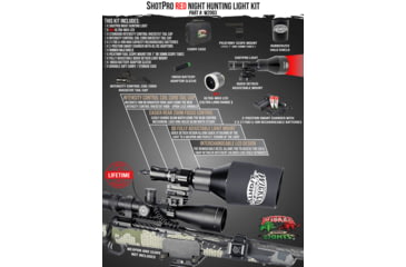 Image of Wicked Hunting Lights ShotPro Ultra-Max LED Extreme Range Night Hunting Light Kit, Red, W2093