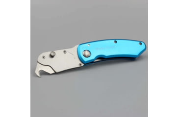 Image of Wiebe Knives Zipper Utility Knife, 3.5in Closed, Stainless Steel Blade, Blue Aluminum Handle, DS11 ZIPR