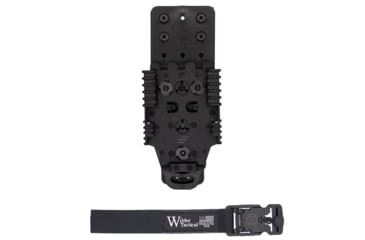 Image of Wilder Tactical Multi Holster Platform w/QLS Receiver / 1in Web Strap, V Buckle, Left, Black, MHPBKQLSBK1VUABMC-LH