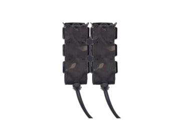 Image of Wilder Tactical Urban Assault Double Pistol Magazine Pouch Extended Belt Mount, UAB Clip, Multicam Black, UASEXDPMCBBC