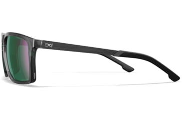 Image of Wiley X Active 6 Axe Captivate Pol Sunglasses, Gloss Crystal Grey, Green Mirror Lens, AC6AXE07