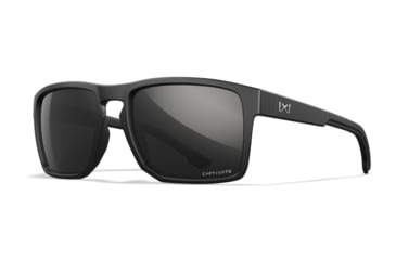Image of Wiley X WX Founder Active 6 Sunglasses, Captivate Polarized Black Mirror/Matte Black Frame, AC6FND05
