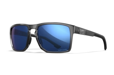 Image of Wiley X WX Founder Active 6 Sunglasses, Captivate Polarized Blue Mirror/Gloss Crystal Grey, AC6FND09