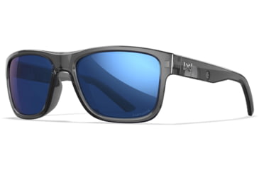 Image of Wiley X Active 6 Ovation Matte Sunglasses, Capture Polar Blue Mirror, Crystal Dark Grey Lens, AC6OFN19