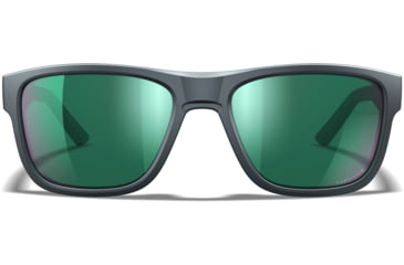 Image of Wiley X Active 6 Ovation Matte Sunglasses, Polar Green Mirror, Graphite Grey Lens, AC6OVN17