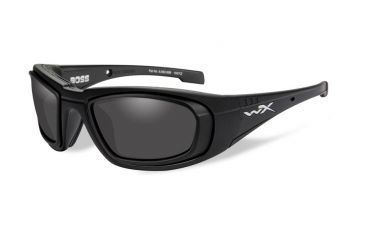 Image of Wiley X Boss Sunglasses, Smoke Grey/Matte Black w/RX RIMs, CCBOS03D