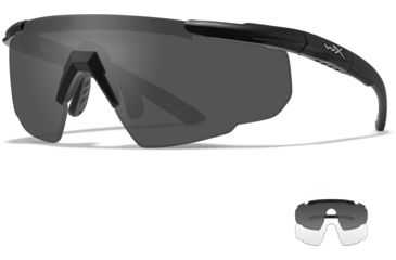 Image of Wiley X Changeable Series Saber Advanced Safety Glasses, Matte Black Frame, Clear Grey Lens, 315