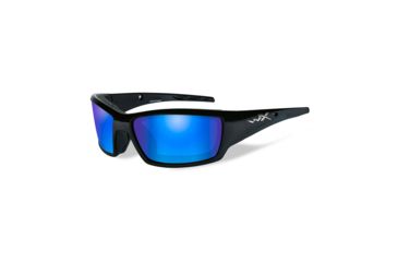 Image of Wiley X Tide Single Vision Prescription Sunglasses, Gloss Black Frame, CCTID09SV