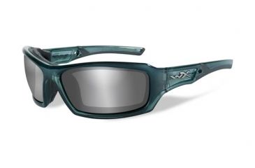 Image of Wiley X WX Echo Progressive Prescription Sunglasses, Smoke Steel Blue Frame, CCECH01FPR