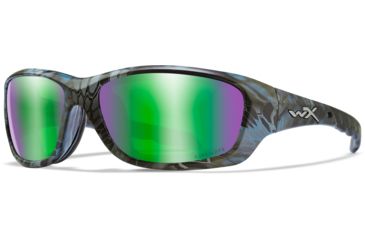Image of Wiley X Performance Gravity Captivate Pol Sunglasses, Kryptek Neptune Frame, Green Mirror Lens, CCGRA12