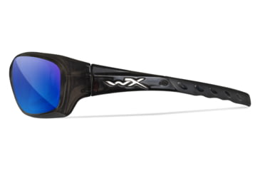 Image of Wiley X WX Gravity Sunglasses, Black Crystal Frame, Captivate Pol Blue Mirror Lenses, CCGRA19