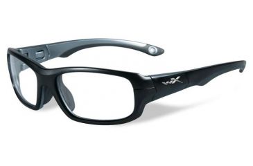 Image of Wiley X Youth Force Gamer Sunglasses,Matte Black/Dark Silver,Clear Lens YFGAM01