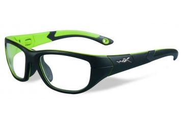Image of Wiley X Victory Bifocal Prescription Sunglasses, Matte Black/Lime Green Frame, YFVIC02BI