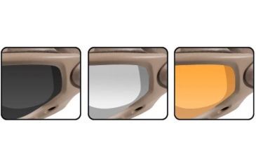 Image of Wiley X Spear - Smoke Gray, Clear, Light Rust Lenses - Close-up SP293T