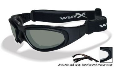 Image of Wiley X SG-1 Sunglasses/Goggles, Matte Black Frame, Smoke-Clear Lenses