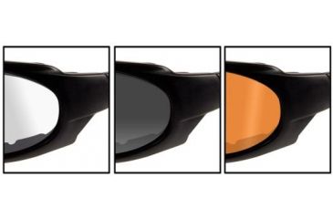 Image of Wiley X Xl-1 Sunglasses - Clear, Smoke Gray, Light Rust Lenses - Close-up 292