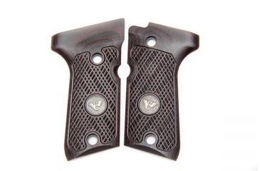 Image of Wilson Combat Beretta 92, 96 Compact G10 Grips, ULTRA THIN with WC Logo, Black Cherry 728-CP-UT-BC