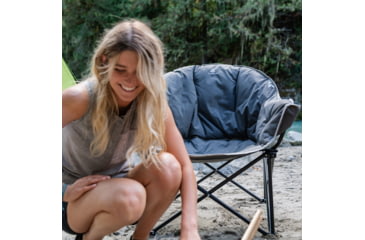 Image of Woods Strathcona Fully Padded Folding Camping Bucket Chair, Gray, CTI0766048G