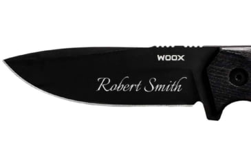 Image of WOOX Rock 62 Fixed Blade Knife, 4.25 in, Drop Point, Mil-Spec Black, Sleipner Steel Blade, Plain American Walnut Handle, Phantom Black, BU.KNF001.09