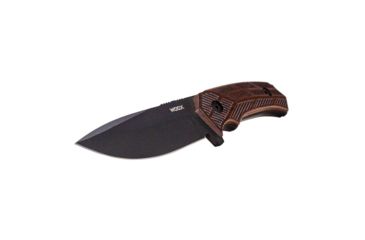 Image of WOOX Rock 62 Fixed Blade Knife, 4.25 in, Drop Point, Mil-Spec Grey, Sleipner Steel Blade, Engraved American Walnut Handle, BU.KNF001.02
