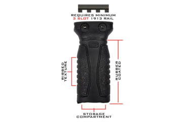 Image of XTS Short Rubberized Vertical Grip, Black, XTS 306-R