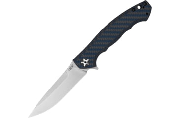 Image of Zero Tolerance Large Sinkevich Fixed Blade Knife, 4in, CPM MagnaCut Stainless Steel, Carbon Fiber/Titanium/Stonewash, 0452BLUCF
