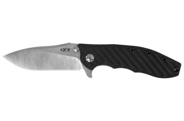 Image of Zero Tolerance Rick Hinderer Folding Knife,3.5in CPM-20CV Steel, Stonewashed and Satin Finish Blade, Carbon Fiber Front, Stonewashed Titanium Back Handle 0562CF