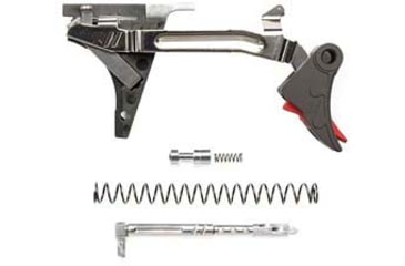 Image of ZEV Technologies PRO Pistol Trigger Ultimate Kit, Glock 17/17C/17L/19/19C/26/34, Flat, Black/Red, FFT-PRO-ULT-9-B-R