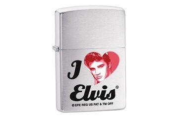 Image of Zippo Elvis Classic Style Lighter, Brushed Chrome 28258