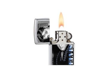 Image of Zippo Elvis Blue Classic Style Lighter, Brushed Chrome 28073