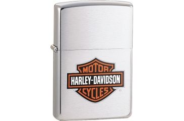 Image of Zippo Harley Bar &amp; Shield, Orange and black emblem ZO13252