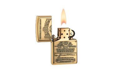 Image of Zippo Jim Beam Classic Style Emblem Lighter, High Polish Brass 254BJB929