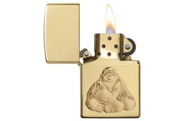 Image of Zippo Laughing Buddha HighPolish Brass Pocket Lighter, 29626