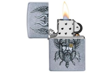 Image of Zippo Viking Warrior Design Pocket Lighter 29871