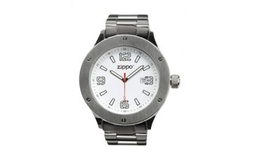 Image of Zippo Work Classic Solid Stainless Steel Watch, White Dial &amp; Solid Stainless Steel Band 45006